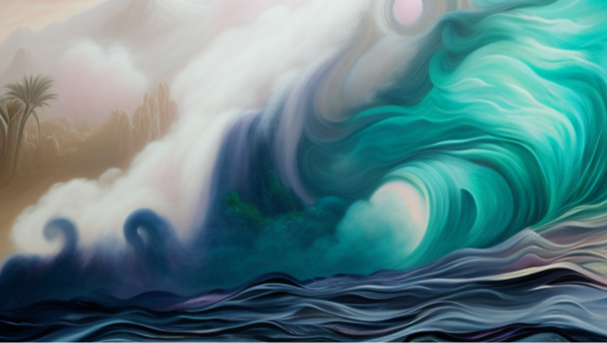 oceans breath in blue